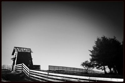 Low angle view of built structure against clear sky