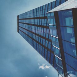 Low angle view of modern building against sky