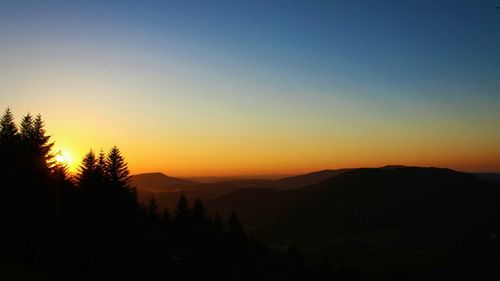 Scenic view of landscape against sky during sunset