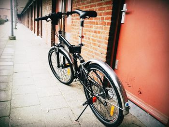 Bicycle parked in parking lot