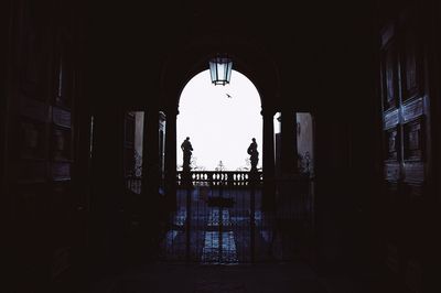 Silhouette entrance of building
