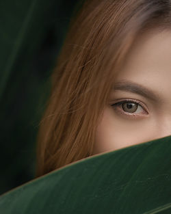 Close-up portrait of a beautiful young woman