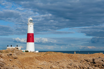 Portland bill lighthouse. dorset coast in isle of portland, uk. 