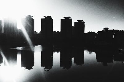 Reflection of buildings in water