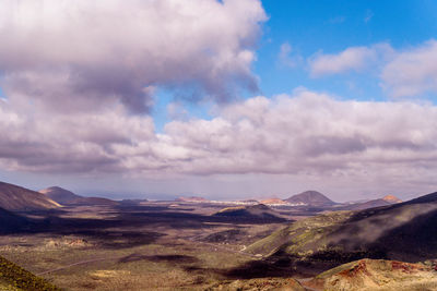 Scenic view of volcano landscape against sky