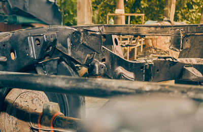 Close-up of rusty metal structure