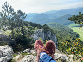 Low section of person in mountains
