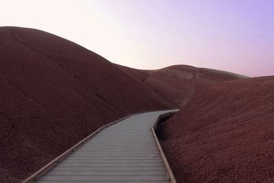 Scenic view of mountain against clear sky