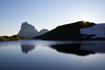 Midi d`ossau peak in ossau valley, pyrenees in france.