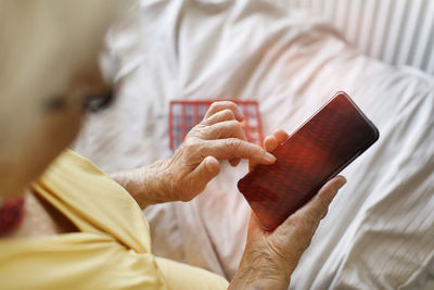 Senior woman using smart phone