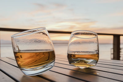 Close-up of drinks on table