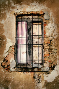 Closed window of old building
