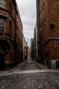 Narrow alley amidst buildings in city