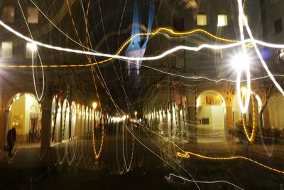 View of illuminated lights at night