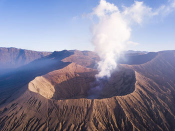 Panoramic view of volcanic mountain