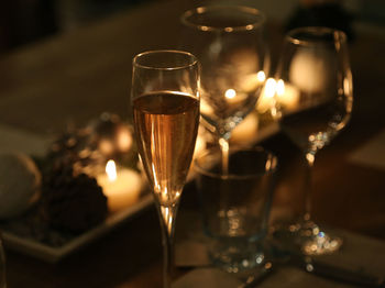 Close-up of wine glass on table