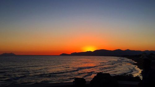Scenic view of sea during sunset
