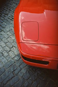 High angle view of car on street