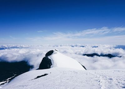 Scenic view of snowcapped landscape against sky