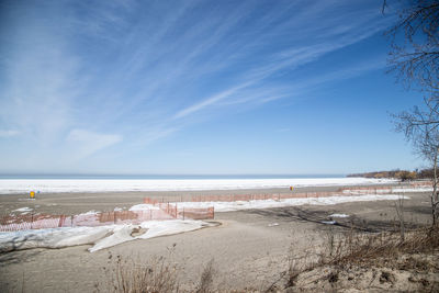 Scenic view of beach against sky