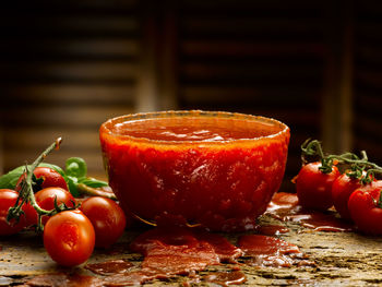 Close-up of tomatoes on table