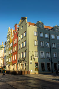 Residential building against blue sky