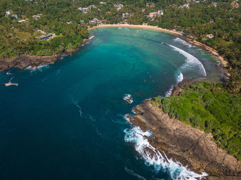 High angle view of sea waves