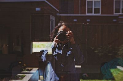 Woman photographing