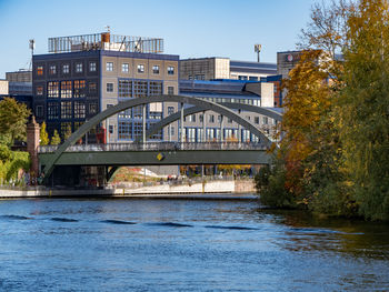 Bridge over river in city