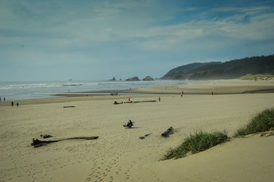 Scenic view of beach against sky