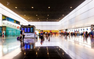 People walking in airport