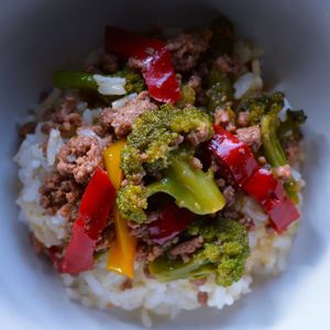 High angle view of meal served in plate