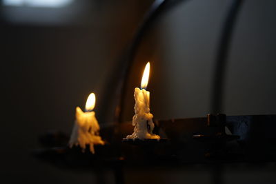 Close-up of lit candle