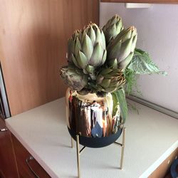 High angle view of potted plant on table at home