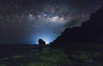 Scenic shot of landscape at night