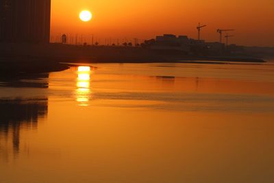 Scenic view of orange sky during sunset