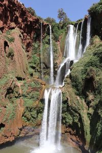 Scenic view of waterfall