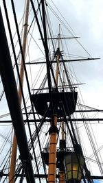 Low angle view of ship against sky