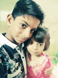 Portrait of cute girl smiling