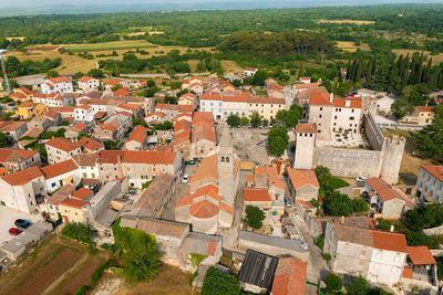 High angle view of townscape