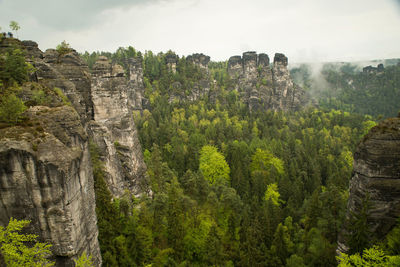 Bastei in the elbe sandstone mountains in the saxon switzerland in germany