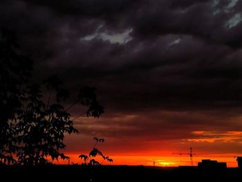 Scenic view of dramatic sky during sunset