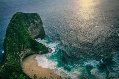 High angle view of sea against sky