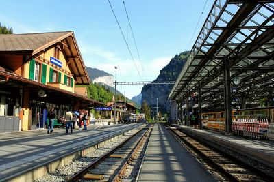 Railroad tracks in city