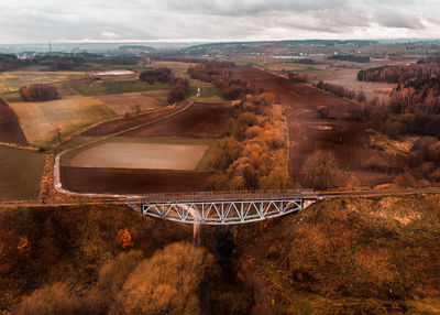 High angle view of road passing through landscape