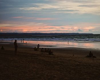 Scenic view of sea at sunset