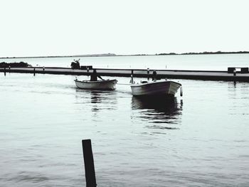 Boats in sea