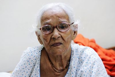 Portrait of senior woman at home