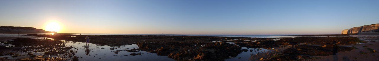 Scenic view of sea at sunset