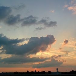 View of cityscape at sunset